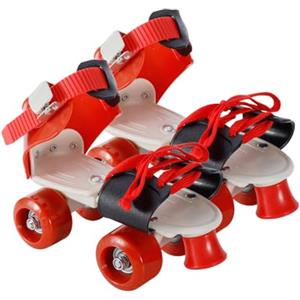 Genérico Pattini a rotelle per bambini - Pattini quadrupli regolabili Pattini da pattinaggio, scarpe da pattinaggio, dimensioni regolabili, attrezzature sportive interne imbottite | Scarpe con ruote giovani