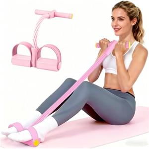 HshDUti Corda di tensione multifunzione, 6 tubi, elastica, per yoga e pedali, fascia di resistenza, in lattice naturale, attrezzatura per il fitness, per addome/vita/braccia/gambe, stretching dimagrante (rosa
