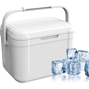 Eivdru Borsa frigo rigida, isolata e portatile per feste, campeggio, sabbia da spiaggia e attività all'aria aperta (bianco)