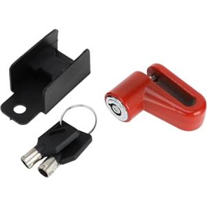 Hihaha Lucchetto per Bicicletta con Chiave/Anello Portatile in Cavo Antifurto per Bicicletta da Montagna Bicicletta da Strada/Lucchetto a Disco in Lega di Alluminio / 1 pz Rosso