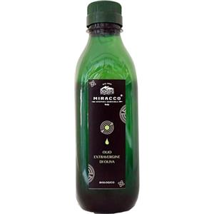 MIRACCO Olio Extravergine di Oliva Biologico Calabrese 500ml, 100% Italiano Certificato Bio, Estratto a Freddo, Produzione Artigianale, Bottiglia Pet 500 Ml
