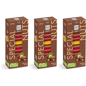 CAIYA Ritter Sport Special Nuts Mini Tower con Cioccolatini Assortiti al Cioccolato a Latte, Bianco e Fondente con Nocciole 116g [3 Confezioni]