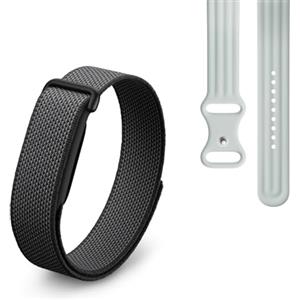 Google Fitbit Air - Activity tracker senza schermo con monitoraggio di fitness - Compatibile con iOS e Android - Nero ossidiana + Cinturino sportivo per Fitbit Air - Grigio nebbia, large