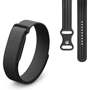 Google Fitbit Air - Activity tracker senza schermo con monitoraggio di fitness - Compatibile con iOS e Android - Nero ossidiana + Cinturino sportivo per Fitbit Air - Nero ossidiana, large