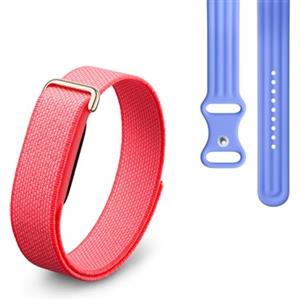 Google Fitbit Air - Activity tracker senza schermo con monitoraggio di fitness - Compatibile con iOS e Android - Rosso lampone + Cinturino sportivo per Fitbit Air - Viola lavanda, large