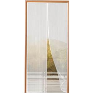Zendea - Zanzariera Magnetica 240x140 cm per Porta e Finestra, Bianca - Chiusura Automatica, Tessuto Resistente, Facile da Installare per Ambienti Domestici o Balconi