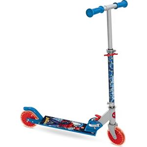 Mondo Toys - SPIDER-MAN MARVEL ALU SCOOTER Monopattino 2 ruote pieghevole in alluminio con pedana extra grip e manubrio regolabile per bambini