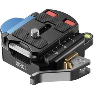 SIRUI Piastra Sgancio Rapido con Base di Serraggio, Quick Release Plate Clamp con Adattatore Vite da 3/8-16 a 1/4-20, Piastra di Rilascio Rapido per Fotocamera DSLR Treppiede Monopiede, QC-55