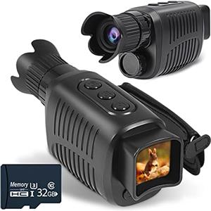 NGBFF Visore Notturno, Dispositivo di visione notturna monoculare Fotocamera 1080P HD Infrarossi Zoom digitale 5X Telescopio da caccia Outdoor Day Night Darkness a doppio uso,per birdwatching, sport all'ar