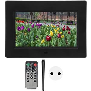 Vikye Cornice Digitale da 7 Pollici, Schermo IPS Full HD 1080P Cornice Digitale Supporto per Scheda di Memoria USB, Riproduzione di Foto, Audio, Video, Orologio, Calendario (Spina UE)