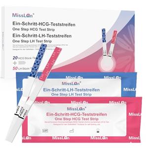 MISSLAN 50 test di ovulazione 20 strisce test di gravidanza 25 mIU/ml Sensibilità Test di gravidanza con determinazione settimanale 20HCG & 50LH