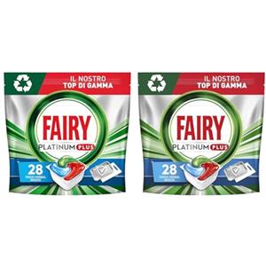 Fairy Platinum Plus Detersivo Pastiglie Lavastoviglie, Brillantante, 28 Capsule Lavastoviglie, Limone, Tecnologia Pulizia Profonda, Contro Il Grasso e le Incrostazioni Ostinate Anche Nei Cicli Brevi