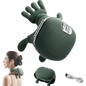 Generico Massaggiatore Cervicale Elettrico con Impastamento Profondo, Riscaldamento Integrato, Massaggio Shiatsu per Collo e Spalle, Ricaricabile USB, Portatile per Casa e Ufficio