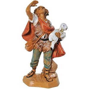 Fontanini Pastore con Pecora 12CM STATUINA in Resina per PRESEPE (F-83)