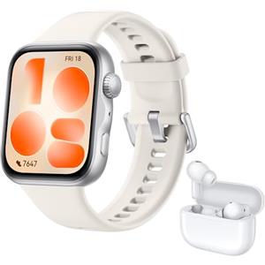 HUAWEI WATCH FIT 5 Smartwatch Bianco+FreeBuds SE 4 Bianco, Schermo AMOLED HD da 1,82", Design Raffinato, Pagamento NFC, Rilevamento Cadute, Batteria a lunga durata, Monitoraggio della salute, 5 ATM