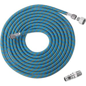 PATIKIL 1/8 Tubo Per Aerografo, 10ft Tubo Per Aerografo Intrecciato In Nylon Con Estremità 1/8 E Adattatore Maschio 1/4 Per Macchina Per Vernici Unghie, Blu