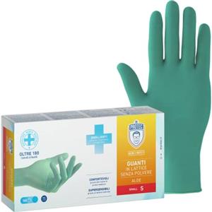 Bericah, Dr Protec Aloe, Guanti in Lattice, Senza Polvere, Taglia S, 100 Pezzi