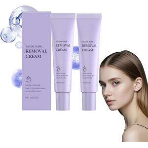 VKaoess Crema depilatoria per il viso da donna - Depilatoria delicata per viso e corpo, soluzione indolore per peli intimi e bikini, pelle liscia a lunga durata per tutti i tipi di pelle, 30 g (2 pezzi)
