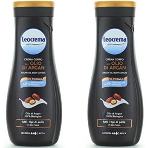 LEOCREMA Pack 2 pezzi Crema Corpo Fluida all'olio di argan 400 ml Fair