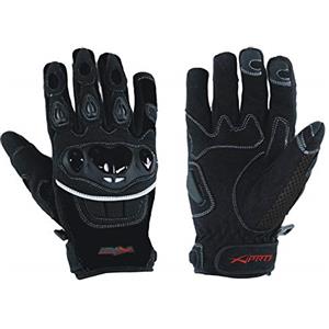 A-Pro - Guanti estivi in tessuto con protezione sulle nocche per motocross/quad, nero, misura L