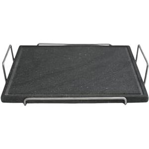 LITHOS MATERIE PIASTRA PIETRA LAVICA OLLARE + TELAIO INOX 39 X 35 X 2 PER PIZZA FORNO A GAS ELLETRICO BARBECUE REFRATTARIA PER CARNE BISTECCHIERA ANTIADERENTE