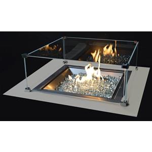 Giordanoshop Bruciatore a Gas GPL da Incasso Effetto Camino 46x46x20 cm 9,7 kW in Acciaio Italkero Square