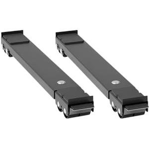 Generico Base a rulli mobile con supporto estensibile for lavatrice da 2 pezzi con ruote for elettrodomestici for frigorifero(2pcs Black)