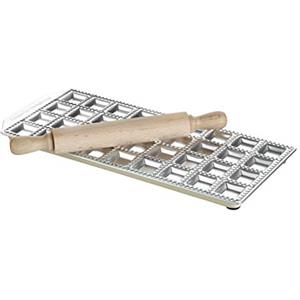 Imperia Stampo in Alluminio per Ravioli 36 posti - Argento, con Base in Acciaio e Piedini in Gomma