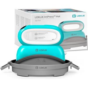 LOKLIK Impress Pressa a caldo automatica per personalizzare berretti, cappelli in tessuto - pressa a caldo - funziona con vinile, sublimazione, carta transfer termica.
