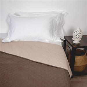 Corredocasa Trapuntino Copriletto Trapuntato Primaverile, Made in Italy - Copri Letto Bicolore Doubleface per Letto Matrimoniale 2 Piazze (Tortora/Fango)