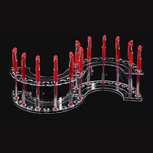 SagaSave Portapenne, supporto per display, 12 scomparti, organizer portamatite trasparente per uso domestico per matita per sopracciglia/pennelli per trucco/pennelli artistici