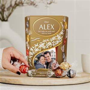 your surprise XL scatola Lindt Lindor Mix personalizzata - 500 g di cioccolatini assortiti con foto, nome e messaggio