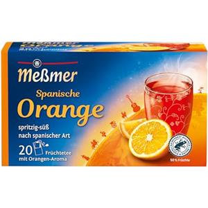 Meßmer Ländertee Spagnola Arancia | Tè alla frutta con aroma di arancia | 20 bustine | frizzante-dolce