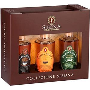 Zeus Party Box Collezione -Sibona- Mix 3 Grappe 20 cl Ottima Idea Regalo (Botti Porto - Botti Whiskey- Poddi Madeira)