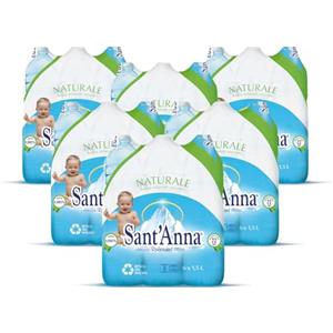 Sant'Anna Acqua Sant'Anna Naturale 1,5L | Pack 36 Bottiglie | Acqua Minerale Oligominerale, Minimamente Mineralizzata| Fonte Alpina, Idratante e Leggera