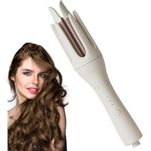 Generico Ferro arricciacapelli automatico con ioni negativi rotante 32 mm | Bacchetta arricciacapelli a canna larga con rivestimento in cera