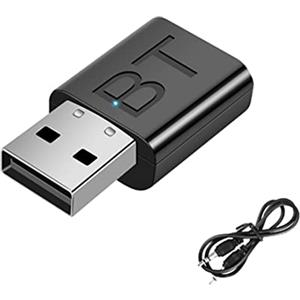 Josenidny Bluetooth 5.0 Trasmettitore Ricevitore Mini 3.5MM AUX Audio Adattatore Wireless Indicatore LED 2 in 1 Kit Auto Adattatore USB