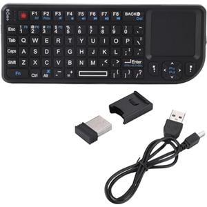 EIMSOAH Tastiera Touchpad Wireless da 2,4 GHz, Mini Retroilluminata USB Ultra Sottile Ricaricabile, per HTPC