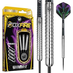 WINMAU Foxfire Freccette in tungsteno - Disponibili nei Pesi da 21, 22, 23, 24, 25, 26 e 28 Grammi, Complete di Alette e astine Prism