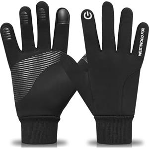 WESTWOOD FOX Guanti da Guanti antivento Uomini Donne Guanti da corsa antiscivolo termici Fodera in pile caldo per escursionismo guida ciclismo invernali Guanti touchscreen arrampicata