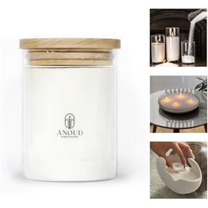 Avilia Anoud - Candele Fai da Te 450g con Cera Vegetale in Polvere, 10 Stoppini per Candele e Barattolo Incluso, Facile da Usare Senza Fusione per Creare Candele Profumate e Personalizzate
