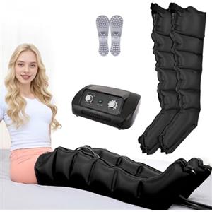 LQJHDM Macchina Stivali da pressoterapia Gambe per Casa Completa, Massaggiatore per Gambe Circolazione Pressoterapia 6 Camere Massaggiatore Linfatico Circolazione, 0-240 Mmhg Regolabili (nero, 2gambe)