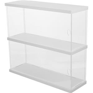 KOMBIUDA Vetrina Espositiva in Acrilico Bianco a Doppio Strato per Action Figures Grande capacità, Multiuso e Protezione Antipolvere per Collezionisti