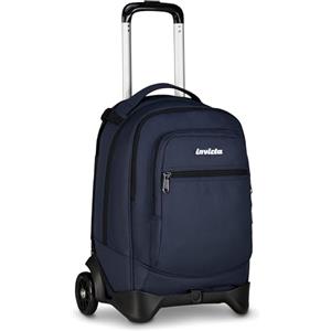 Invicta Trolley Plug Plain, Blu, 34 L, Doppio Scomparto, Cross-over System, Barra Telescopica, Tasca attrezzata, Scomparto porta pc, Tasca portaborraccia, Scuola media e superiore, Ragazzo