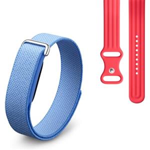 Google Fitbit Air - Activity tracker senza schermo con monitoraggio di fitness - Compatibile con iOS e Android - Viola lavanda + Cinturino sportivo per Fitbit Air - Rosso lampone, large