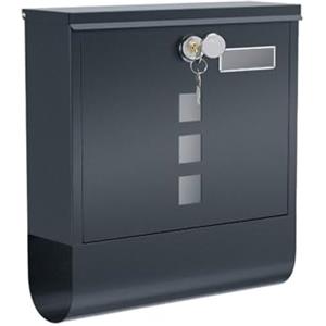 Wintem - Cassetta Postale da Esterno Impermeabile in Acciaio Inox con Serratura e 2 Chiavi, Finestra Portanome e Scomparto Giornale, Installazione a Muro per Casa e Ufficio