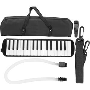 LCCEERD 32 Tasti Melodica Tastiera, Pianola Scuola Media con Bocchino per Cornetta per Esibizione Musicale, Diamonica 32 Tasti per Studenti, Principianti, Appassionato di Musica (Black)