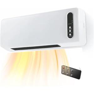 Ideal Star Termoconvettore Ceramico Elettrico da parete, con Telecomando e Timer 2 Livelli di potenza 1000W / 2000W, Display LCD
