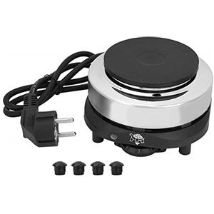 Leopacat Fornellino Elettrico Piccolo,Fornello Elettrico Portatile con 5 Tipi di Controlli di Temperatura per Tè e Caffè Travle Cucina Singola Piastra Riscaldatore Spina Europea 220V 500W 13*13*7cm