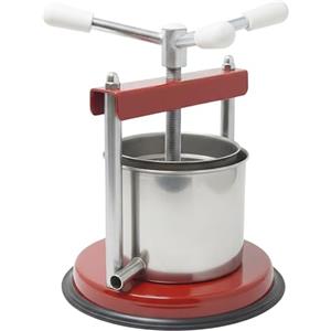 CELMS TORCHIETTO Premitutto Manuale Piccolo DIAMETRO CESTELLO 14cm, Certificazione Alimentare, Ferro e Acciaio Inox 430, per Pomodori MIrto Melanzane Ortaggi Succhi Frutta e Olio, Modello Nuovo